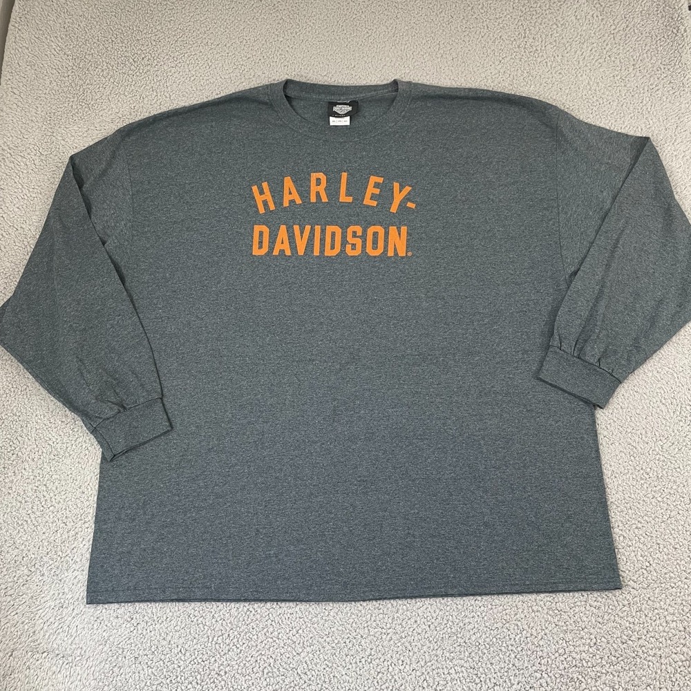 Harley Davidson Museum T-Shirt Men 4XL Gray Milwaukee, WI Biker Long Sleeve